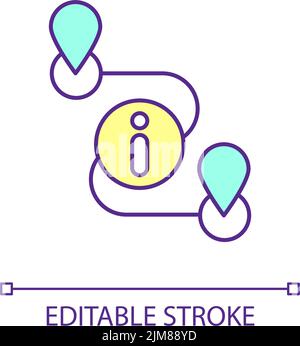 Plan route RGB color icon Stock Vector