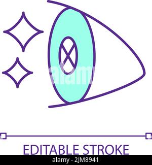 Car headlight at nighttime RGB color icon Stock Vector