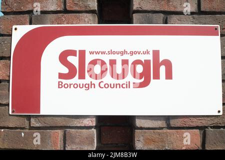 Slough, Berkshire, UK. 4th August, 2022. The much criticised Labour run Slough Borough Council are effectively bankrupt and may have to increase Council Tax for residents by up to 20%. They are reported to have sell off £600m of their assets to reduce their £680m borrowing debt. Credit: Maureen McLean/Alamy Live News Stock Photo