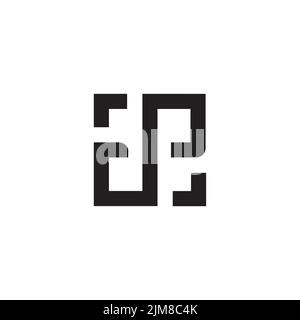 letter dp square infinity geometric simple logo vector Stock Vector