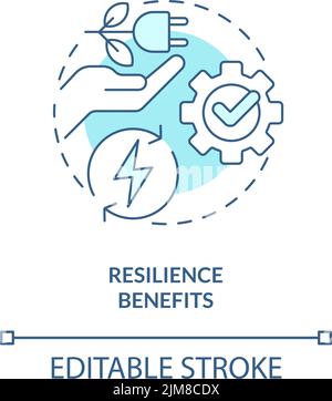 Resilience benefits turquoise concept icon Stock Vector