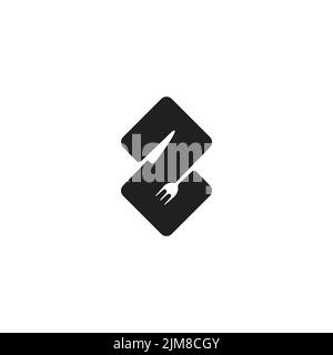 number two knife fork restaurant symbol vector Stock Vector