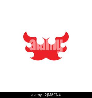 letter w red fire curves geometric logo vector Stock Vector