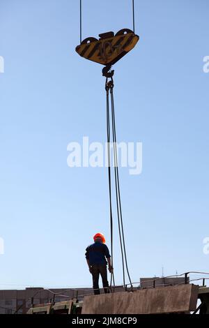 Worker men building construction Stock Photo