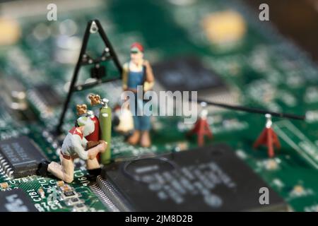 Repairing Electronic Circuitry Stock Photo