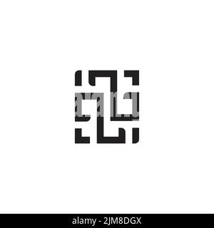 letter qb line art square line geometric logo vector Stock Vector