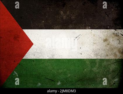 Grunge Flag Palestine Stock Photo