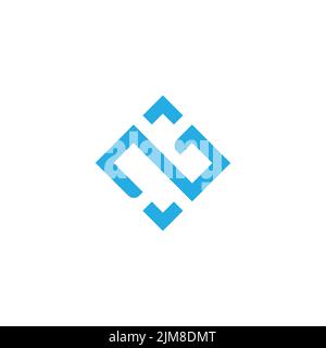 letter n abstract blue diamond line geometric simple logo vector Stock Vector