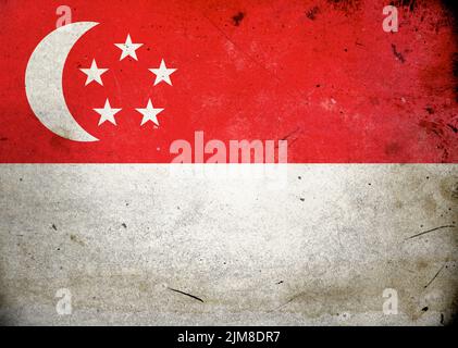 Grunge Flag Singapore Stock Photo