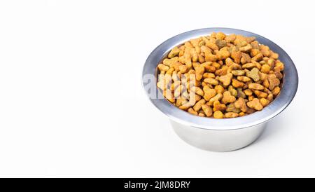 Balanced nutrition for cats and dogs, bowl with dry food for pets. High quality photo Stock Photo