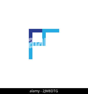 abstract letter pm simple geometric line colorful logo vector Stock Vector