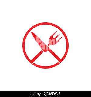 knife fork steak circle symbol icon vector Stock Vector
