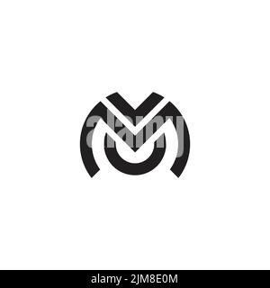 letter mu simple simple geometric line logo vector Stock Vector