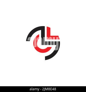 letter cl circle abstract geometric line logo vector Stock Vector