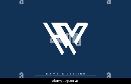 Alphabet letters Initials Monogram logo HM , MH Stock Vector