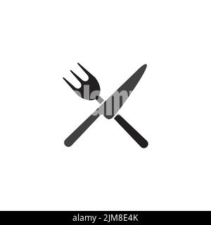 fork knife symbol silhouette design icon vector Stock Vector