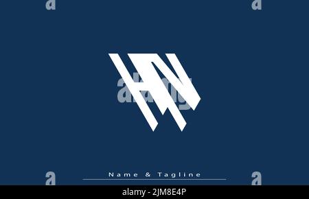 Alphabet letters Initials Monogram logo HN , NH Stock Vector