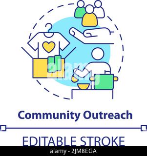 Community outreach concept icon Stock Vector