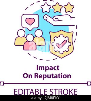 Influence reputation icon. Flat illustration of influence reputation ...