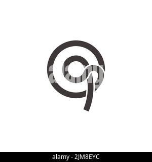 abstract letter q overlapping line round logo vector Stock Vector