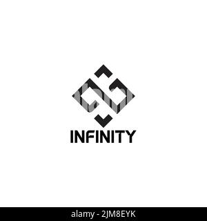 simple infinity square arrows symbol logo vector Stock Vector