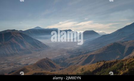 wonderful sunrise over Mount Batok at Bromo tengger semeru national park, East Java, Indonesia Stock Photo