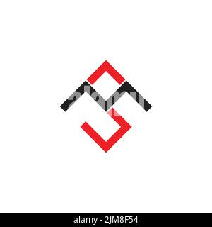 letter ms simple abstract line colorful geometric line logo vector Stock Vector