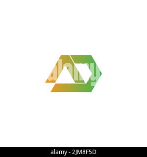 letter ad simple geometric gradient logo vector Stock Vector