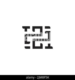 abstract letter pd square maze design logo vector Stock Vector