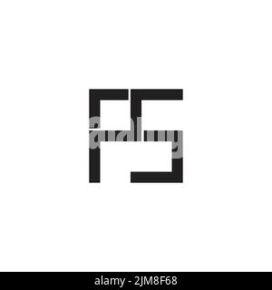 letter ps simple digital line simple geometric logo vector Stock Vector