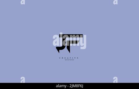 Alphabet letters Initials Monogram logo JF FJ J F Stock Vector