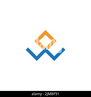 abstract blue wave sun colorful simple line logo vector Stock Vector
