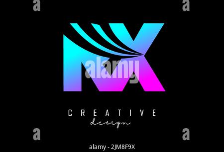RX R X Lines Letter Design with Creative Elegant Zebra Vector ...