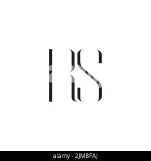 letter rs simple thin line geometric logo vector Stock Vector