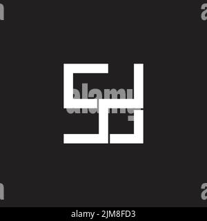 letter sd linked line simple geometric logo vector Stock Vector