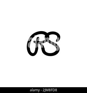 letter rs linked curves line simple logo vector Stock Vector