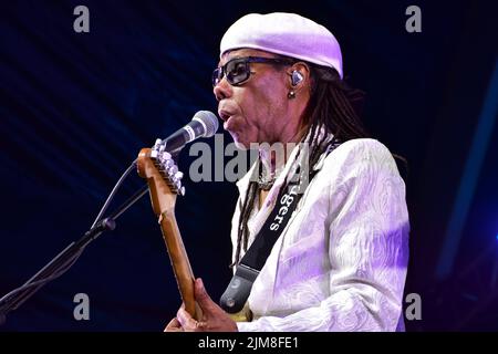 Nile Rodgers and Chic at Bristol Sounds, Lloyds Amphitheatre, Bristol, UK. July 13 2022. Stock Photo