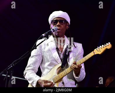 Nile Rodgers and Chic at Bristol Sounds, Lloyds Amphitheatre, Bristol, UK. July 13 2022. Stock Photo