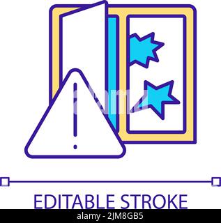 Broken windows hazard RGB color icon Stock Vector