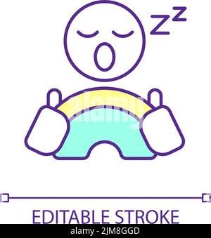 Sleepy driver RGB color icon Stock Vector