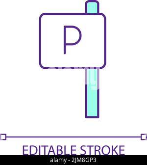 Parking spot sign RGB color icon Stock Vector