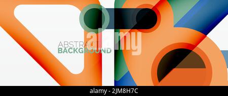 Geometric primitives. Lines, circles abstract background Stock Vector