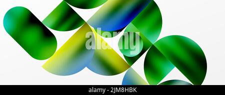 Circle geometric background. Metallic color shiny circles and round shapes. Vector Illustration For Wallpaper, Banner, Background, Card, Book Illustra Stock Vector