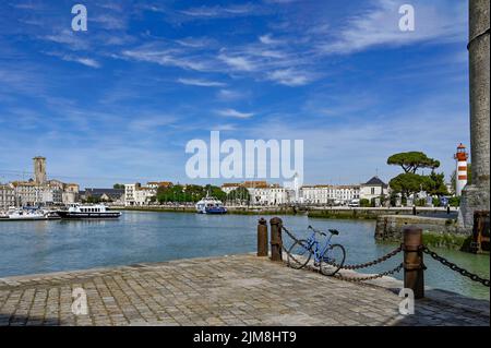 The old port of La Rochelle seen from the Tour de la Chaine, France Stock Photo