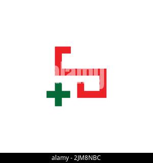 letter sb plus medical colorful logo vector Stock Vector