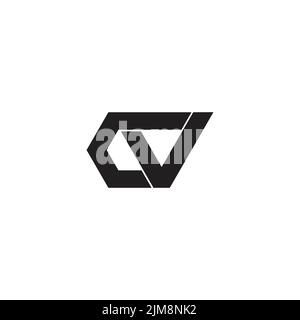 letter cv simple geometric dynamic style logo vector Stock Vector