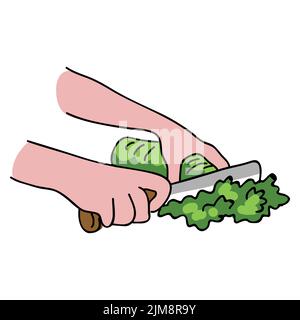 Cutting vegetable clip art Stock Vector