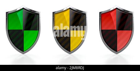 Set of protection shields Stock Photo