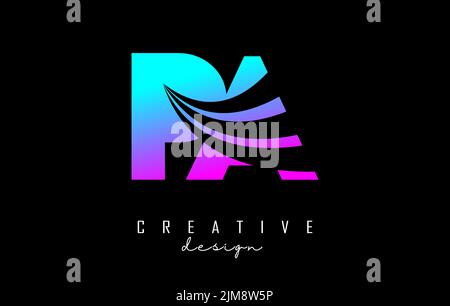 Creative Colorful letter PA p a logo with leading lines and road concept design. Letters with geometric design. Vector Illustration with letter and cr Stock Vector