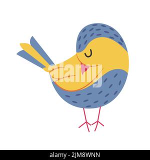 Cute little bird. Exotic bird. Vector illustration Stock Vector